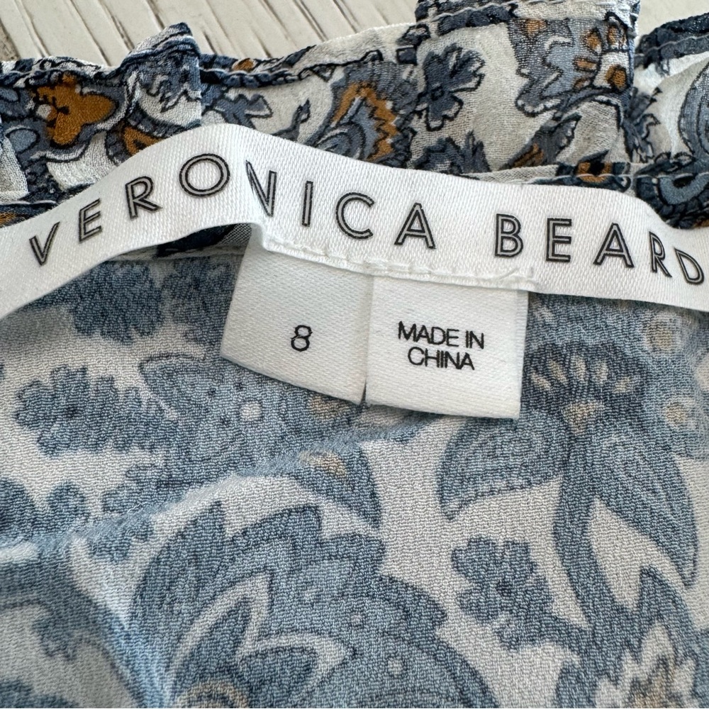 Veronica Beard Blue Floral Long Sleeve Dress - Picture 11 of 12